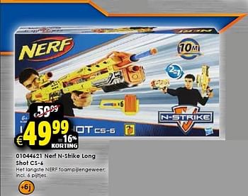 Aanbiedingen Nerf n-strike long shot cs-6 - Nerf - Geldig van 24/10/2015 tot 06/12/2015 bij ToyChamp