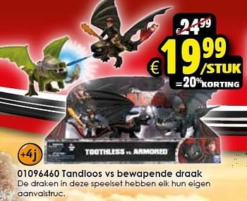 Aanbiedingen Tandloos vs bewapende draak - Dreamworks - Geldig van 24/10/2015 tot 06/12/2015 bij ToyChamp