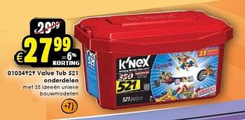 Aanbiedingen Value tub 521 onderdelen - K'Nex - Geldig van 24/10/2015 tot 06/12/2015 bij ToyChamp