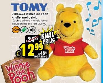 Aanbiedingen Winnie de poeh knuffel met geluid - Tomy - Geldig van 24/10/2015 tot 06/12/2015 bij ToyChamp