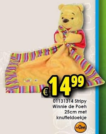 Aanbiedingen Stripy winnie de poeh 25cm met knuffeldoekje - winnie the pooh - Geldig van 24/10/2015 tot 06/12/2015 bij ToyChamp