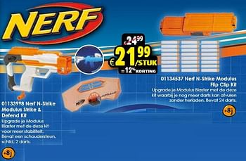 Aanbiedingen Nerf n-strike modulus flip clip kit - Nerf - Geldig van 24/10/2015 tot 06/12/2015 bij ToyChamp