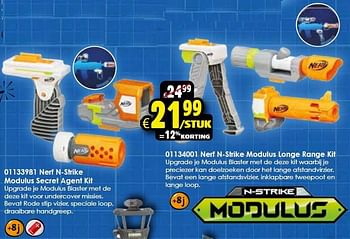 Aanbiedingen Nerf n-strike modulus secret agent kit - Nerf - Geldig van 24/10/2015 tot 06/12/2015 bij ToyChamp