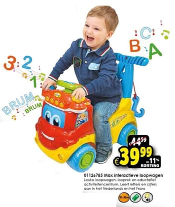 Aanbiedingen Max interactieve loopwagen - Clementoni - Geldig van 24/10/2015 tot 06/12/2015 bij ToyChamp