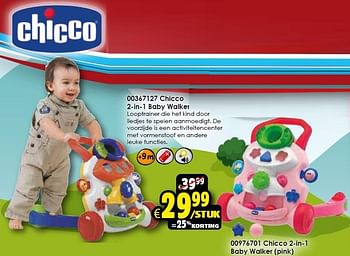 Aanbiedingen Chicco 2-in-1 baby walker (pink) - Chicco - Geldig van 24/10/2015 tot 06/12/2015 bij ToyChamp