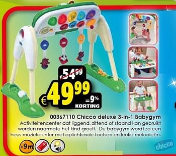 Aanbiedingen Chicco deluxe 3-in-1 babygym - Chicco - Geldig van 24/10/2015 tot 06/12/2015 bij ToyChamp