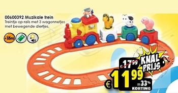 Aanbiedingen Muzikale trein - Huismerk - Toychamp - Geldig van 24/10/2015 tot 06/12/2015 bij ToyChamp