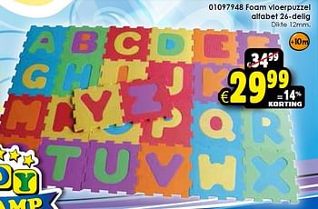 Aanbiedingen Foam vloerpuzzel alfabet 26-delig - Huismerk - Toychamp - Geldig van 24/10/2015 tot 06/12/2015 bij ToyChamp