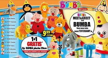 Aanbiedingen Bumba pluche nanadu - Studio 100 - Geldig van 24/10/2015 tot 06/12/2015 bij ToyChamp