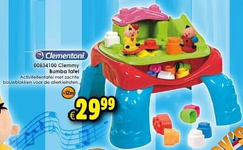 Aanbiedingen Clemmy bumba tafel - Clementoni - Geldig van 24/10/2015 tot 06/12/2015 bij ToyChamp