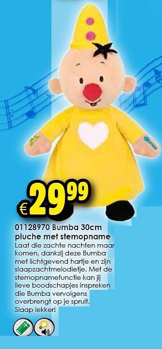 Aanbiedingen Bumba 30cm pluche met stemopname - Studio 100 - Geldig van 24/10/2015 tot 06/12/2015 bij ToyChamp