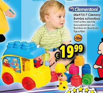Aanbiedingen Clemmy bumba schoolbus - Clementoni - Geldig van 24/10/2015 tot 06/12/2015 bij ToyChamp