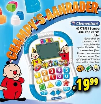 Aanbiedingen Bumba abc pad eerste tablet - Clementoni - Geldig van 24/10/2015 tot 06/12/2015 bij ToyChamp
