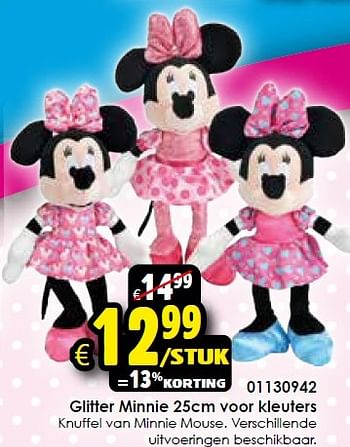 Aanbiedingen Glitter minnie 25cm voor kleuters - Minnie Bow-Tique - Geldig van 24/10/2015 tot 06/12/2015 bij ToyChamp