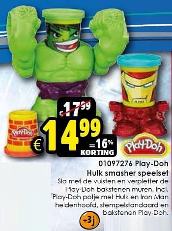 Aanbiedingen Play-doh hulk smasher speelset - Play-Doh - Geldig van 24/10/2015 tot 06/12/2015 bij ToyChamp