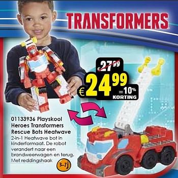 Aanbiedingen Playskool heroes transformers rescue bots heatwave - Playskool - Geldig van 24/10/2015 tot 06/12/2015 bij ToyChamp