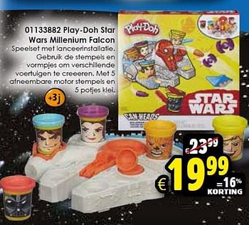 Aanbiedingen Play-doh star wars millenium falcon - Hasbro - Geldig van 24/10/2015 tot 06/12/2015 bij ToyChamp