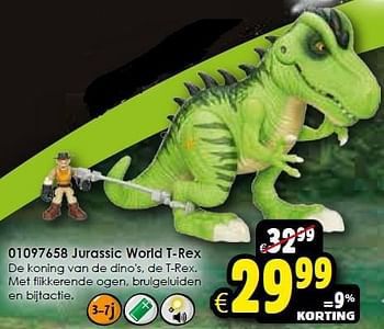 Aanbiedingen Jurassic world t-rex - Jurassic World - Geldig van 24/10/2015 tot 06/12/2015 bij ToyChamp