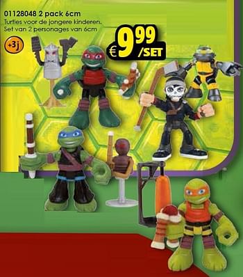Aanbiedingen 2 pack 6cm - Ninja Turtles - Geldig van 24/10/2015 tot 06/12/2015 bij ToyChamp