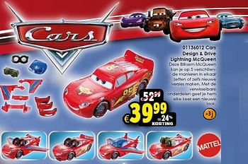 Aanbiedingen Cars design + drive lightning mcqueen - Cars - Geldig van 24/10/2015 tot 06/12/2015 bij ToyChamp