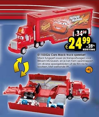 Aanbiedingen Cars mack truck speelset - Cars - Geldig van 24/10/2015 tot 06/12/2015 bij ToyChamp