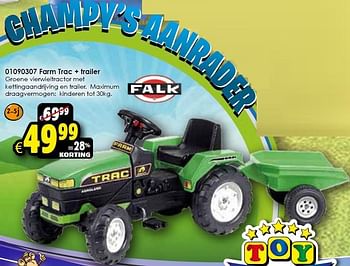 Aanbiedingen Farm trac + trailer - Falk - Geldig van 24/10/2015 tot 06/12/2015 bij ToyChamp
