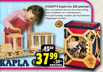 Aanbiedingen Kapla ton 200 plankjes - Kapla - Geldig van 24/10/2015 tot 06/12/2015 bij ToyChamp