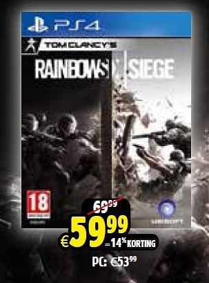 Aanbiedingen Rainbow six siege pc - Ubisoft - Geldig van 24/10/2015 tot 06/12/2015 bij ToyChamp