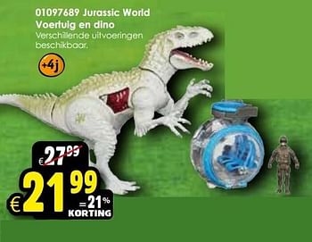 Aanbiedingen Jurassic world voertuig en dino - Jurassic World - Geldig van 24/10/2015 tot 06/12/2015 bij ToyChamp