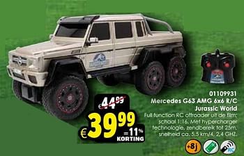 Aanbiedingen Mercedes g63 amg 6x6 r-c jurassic world - Jurassic World - Geldig van 24/10/2015 tot 06/12/2015 bij ToyChamp