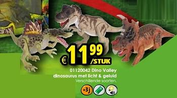 Aanbiedingen Dino valley dinosaurus met licht + geluid - Jurassic World - Geldig van 24/10/2015 tot 06/12/2015 bij ToyChamp