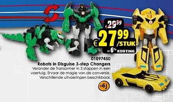 Aanbiedingen Robots in disguise 3-step changers - Marvel - Geldig van 24/10/2015 tot 06/12/2015 bij ToyChamp