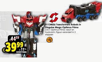 Aanbiedingen Transformers robots in disguise mega optimus prime - Marvel - Geldig van 24/10/2015 tot 06/12/2015 bij ToyChamp
