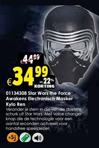 Aanbiedingen Star wars the force awakens electronisch masker kylo ren - Star Wars - Geldig van 24/10/2015 tot 06/12/2015 bij ToyChamp