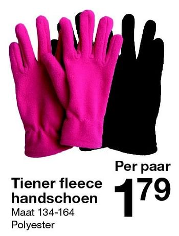 Aanbiedingen Tiener fleece handschoen - Huismerk - Zeeman  - Geldig van 24/10/2015 tot 31/10/2015 bij Zeeman