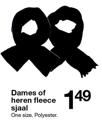 Aanbiedingen Dames of heren fleece sjaal - Huismerk - Zeeman  - Geldig van 24/10/2015 tot 31/10/2015 bij Zeeman