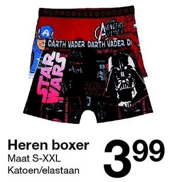 Aanbiedingen Heren boxer - Huismerk - Zeeman  - Geldig van 24/10/2015 tot 31/10/2015 bij Zeeman