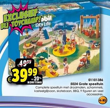 Aanbiedingen Grote speeltuin - Playmobil - Geldig van 24/10/2015 tot 06/12/2015 bij ToyChamp