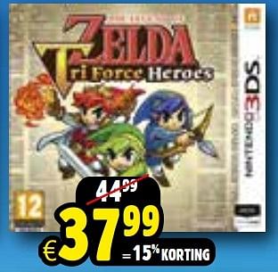 Aanbiedingen The legend of zelda tri force heroes - Nintendo - Geldig van 24/10/2015 tot 06/12/2015 bij ToyChamp