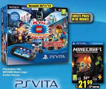 Aanbiedingen Playstation vita wifi2000 black lego action heroes - Sony - Geldig van 24/10/2015 tot 06/12/2015 bij ToyChamp