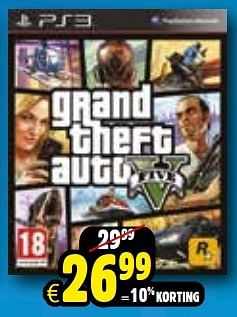 Aanbiedingen Grand theft auto v - Rockstar Games - Geldig van 24/10/2015 tot 06/12/2015 bij ToyChamp