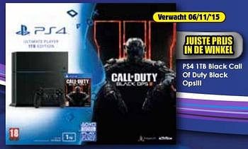 Aanbiedingen Ps4 1tb black call of duty black opsiii - Activision - Geldig van 24/10/2015 tot 06/12/2015 bij ToyChamp