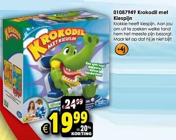 Aanbiedingen Krokodil met kiespijn - Hasbro - Geldig van 24/10/2015 tot 06/12/2015 bij ToyChamp