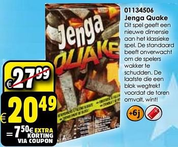 Aanbiedingen Jenga quake - Hasbro - Geldig van 24/10/2015 tot 06/12/2015 bij ToyChamp