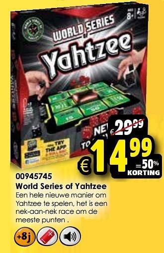 Aanbiedingen World series of yahtzee - Hasbro - Geldig van 24/10/2015 tot 06/12/2015 bij ToyChamp