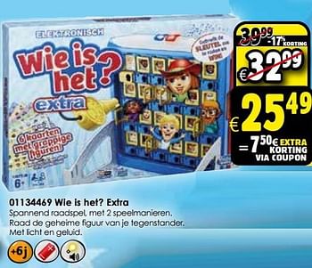 Aanbiedingen Wie is het? extra - Hasbro - Geldig van 24/10/2015 tot 06/12/2015 bij ToyChamp