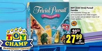 Aanbiedingen Trivial pursuit familie - Hasbro - Geldig van 24/10/2015 tot 06/12/2015 bij ToyChamp
