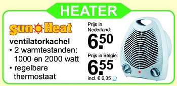Aanbiedingen Sun heat heater - Sun Heat - Geldig van 26/10/2015 tot 15/11/2015 bij Van Cranenbroek