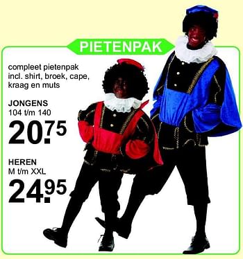 Aanbiedingen Pietenpak heren - Huismerk - Van Cranenbroek - Geldig van 26/10/2015 tot 15/11/2015 bij Van Cranenbroek