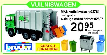 Aanbiedingen Vuilniswagen - Bruder - Geldig van 26/10/2015 tot 15/11/2015 bij Van Cranenbroek
